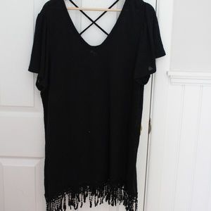 Avenue Plus Size Fringe Top